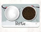 Personalised Winter Snow Neoprene Pet Bowl Placemat